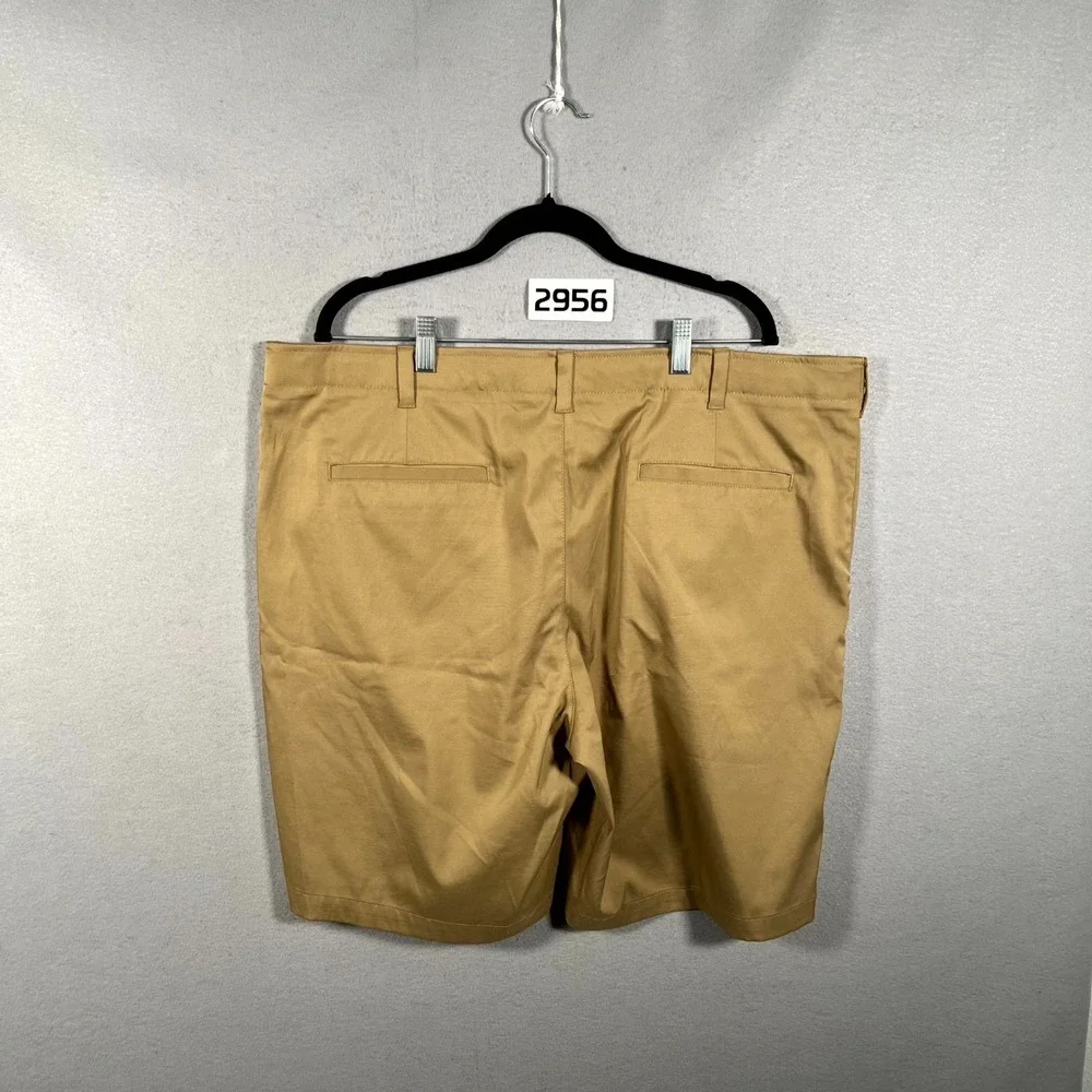 BCG Performance Chino Shorts Mens 42 Brown Stretch Athletic Flat Front Casual‎